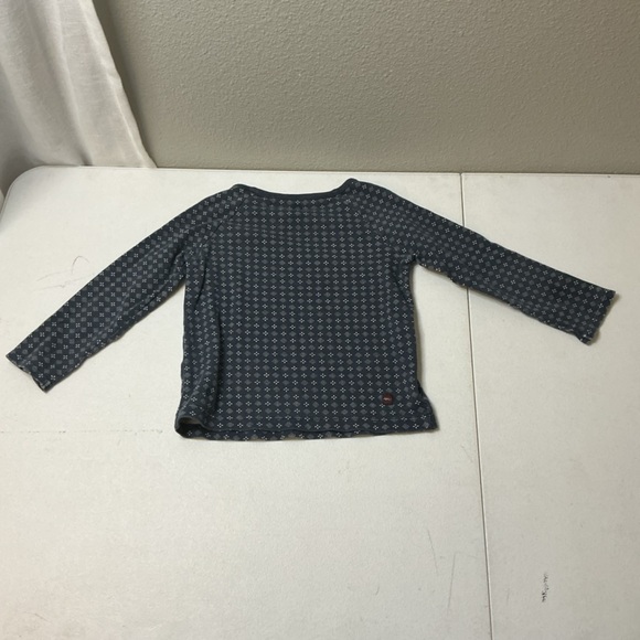 Tea Collection Size 3 Blue Geometric Long Sleeve Top 100% Cotton - Picture 4 of 5